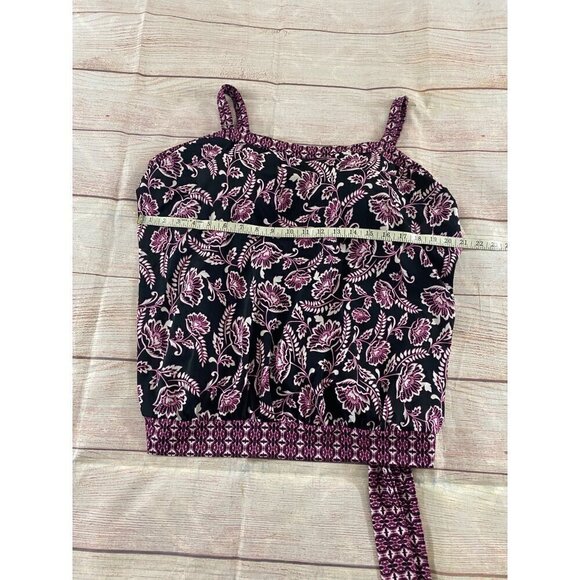 Swimsuits For All Black Paisley Print Padded Tankini - 22 - Picture 4 of 11